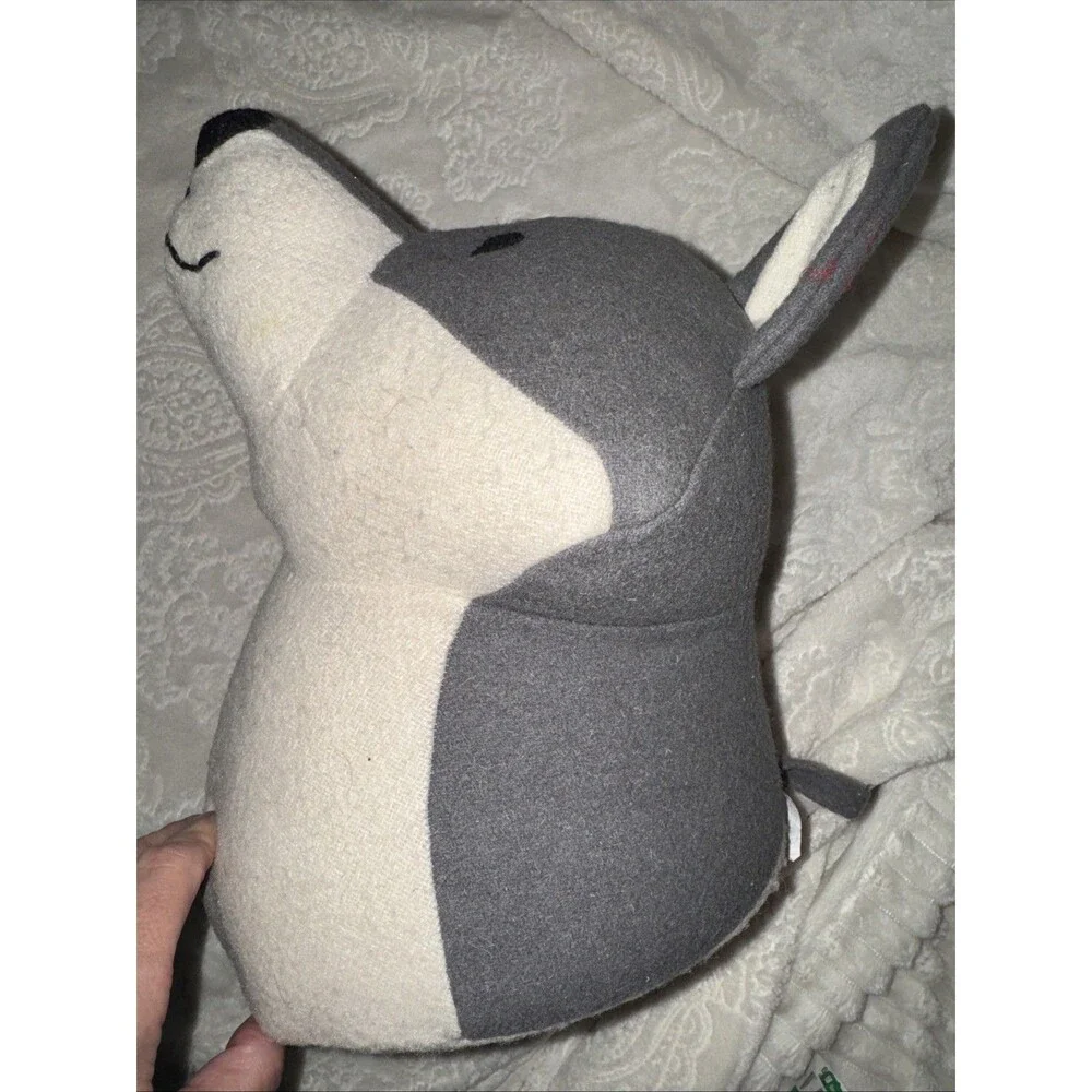 Pillowfort Target Grey Fabric Wolf Plush Head Wall Mount Room Decor 11”